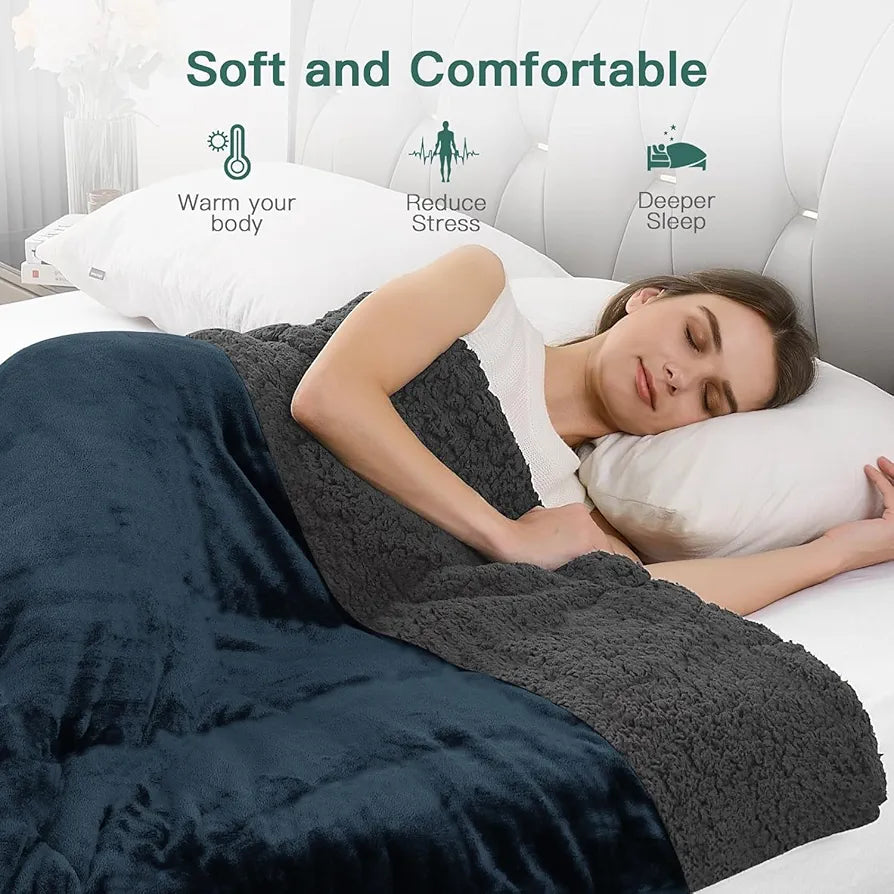 Cloth Fusion Fleece Sherpa Blanket for Winter Single Bed 400GSM,Soft Quilt Blanket for Comfort & Warmth